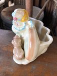 画像2: Vintage Ceramic Baby Planter Clown and Puppy (M965)  (2)