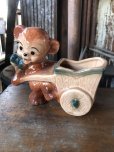 画像2: Vintage Ceramic Baby Planter Brown Bear (M962)  (2)