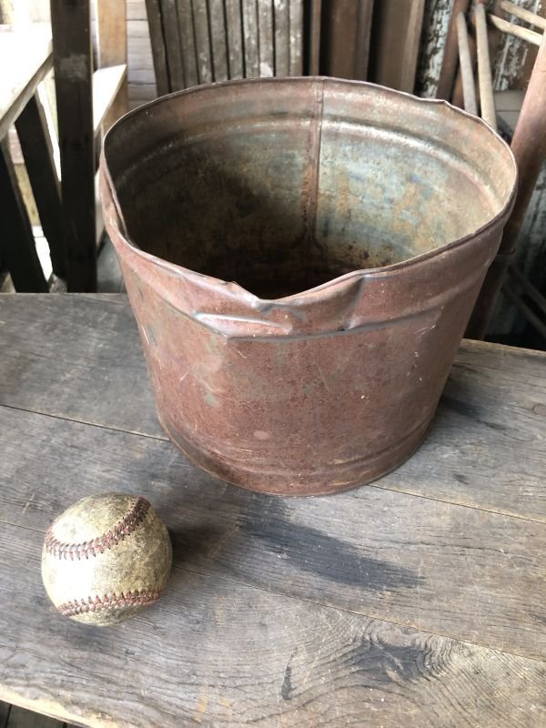 画像1: Vintage Metal Bucket Pail (M978)