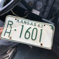 60s Vintage American License Number Plate / KANSAS RH-1601 (M877)