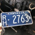 60s Vintage American License Number Plate / KANSAS RH-2763 (M860)