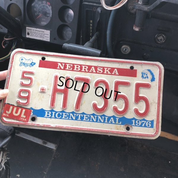 画像1: 70s Vintage American License Number Plate / NEBRASKA 59-H7355 (M878)