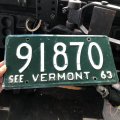 60s Vintage American License Number Plate / VERMONT 91870 (M864)