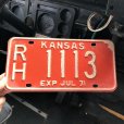 画像1: 70s Vintage American License Number Plate / KANSAS RH 1113 (M852) (1)