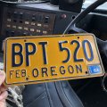 80s Vintage American License Number Plate / OREGON BPT 520 (M856)