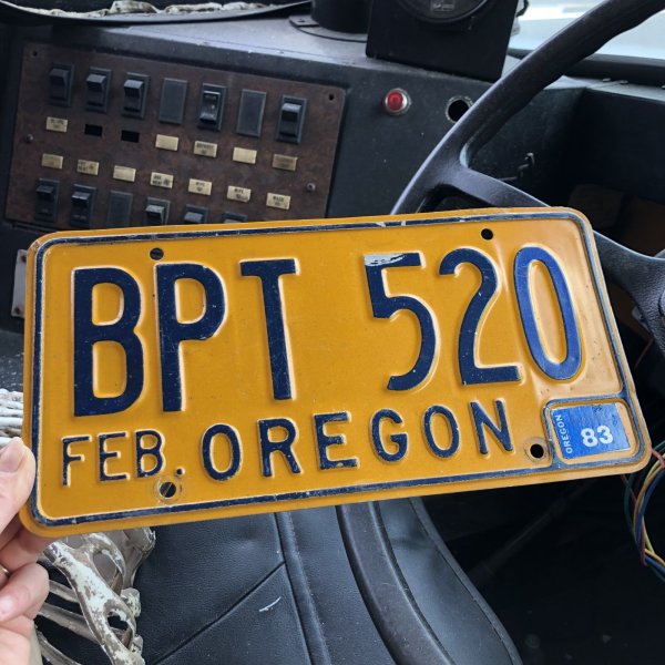 画像1: 80s Vintage American License Number Plate / OREGON BPT 520 (M856)