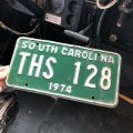 70s Vintage American License Number Plate / SOUTH CAROLINA THS 128 (M855)