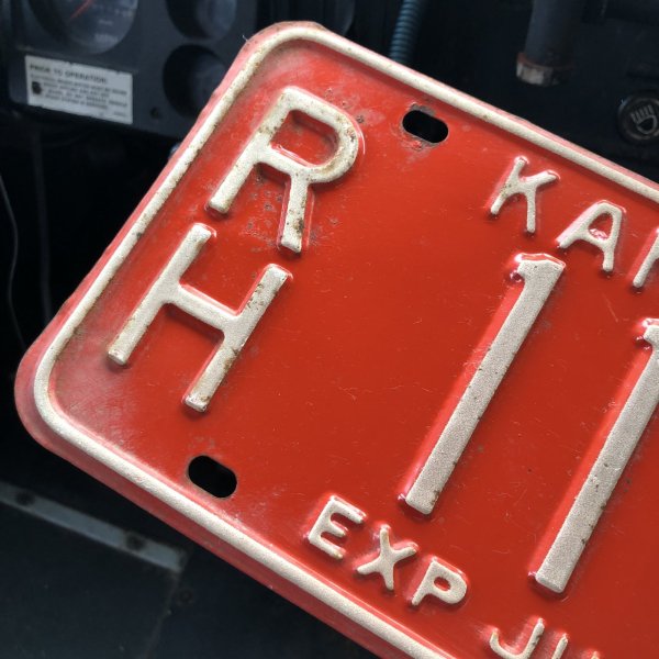 画像2: 70s Vintage American License Number Plate / KANSAS RH 1113 (M852)