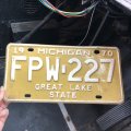 70s Vintage American License Number Plate / MICHIGAN FPW-227 (M859)