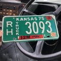 70s Vintage American License Number Plate / KANSAS RH 3093 (M872)