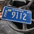 80s Vintage American License Number Plate / KANSAS KCC 9112 (M868)