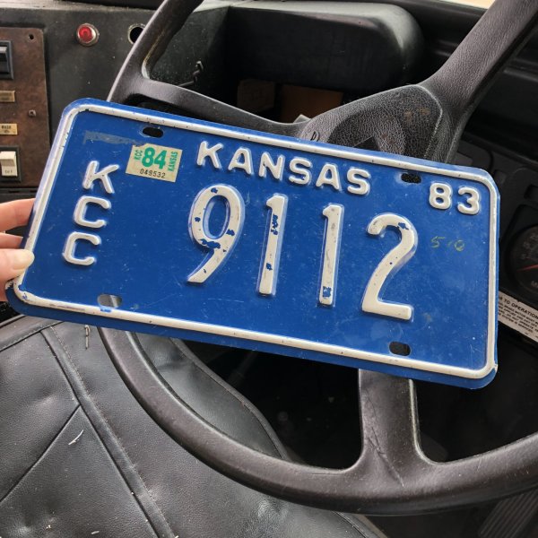 画像1: 80s Vintage American License Number Plate / KANSAS KCC 9112 (M868)