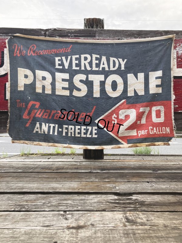 画像1: Vintage Advertising Eveready Prestone Anti-Freeze Display Banner Sign (R015) 