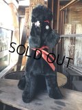 Vintage Giant Black Standing Poodle Plush Stuffed Toy Doll (R017) 