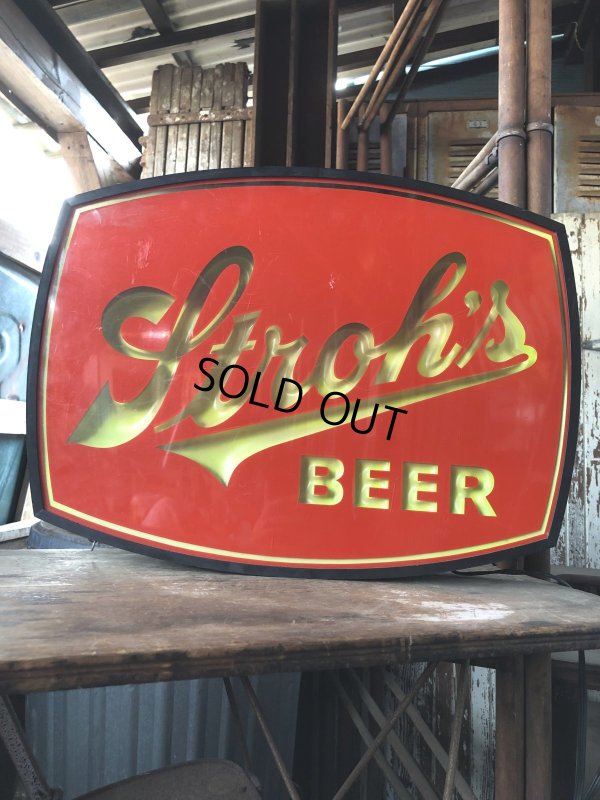 画像1: Vintage Stroh's Beer Lighted Bar Sign (R020) 