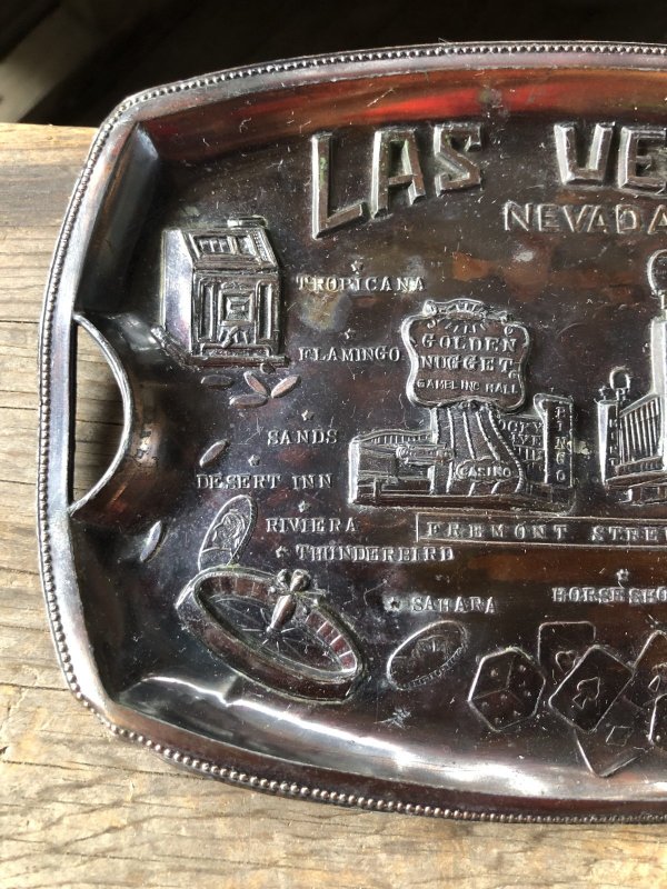 画像2: Vintage Souvenir Metal Tray Ashtray LAS VEGAS (R032)