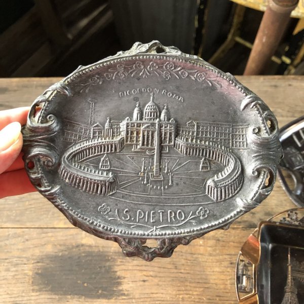 画像5: Vintage Souvenir Metal Tray Ashtray Vatican Ricordo di Roma (R030)