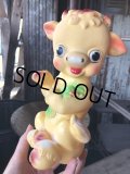 60s Vintage Ledraplastic Cow Rubber Squeaky Doll (R126) 