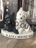 Black & White Whisky Terrier Dogs Advertising Display Figurine (R137)