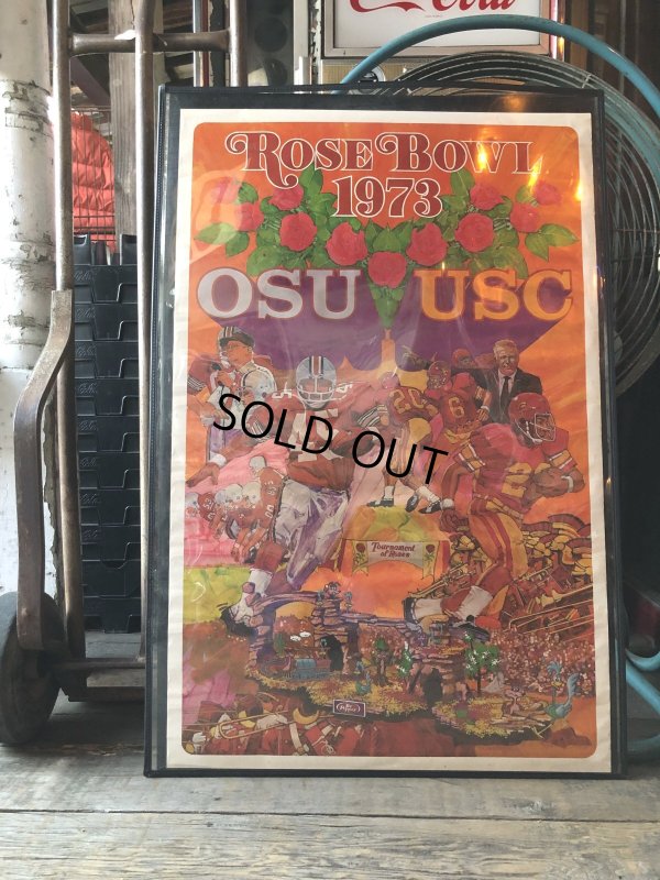 画像1: ROSE BOWL 1973 OSU vs USC Vintage Original Poster (R181) 