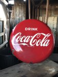 画像2: 50s Original DRINK Coca-Cola Porcelain Enamel Button Sign (R201)  (2)