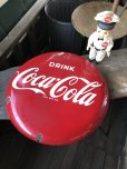 画像12: 50s Original DRINK Coca-Cola Porcelain Enamel Button Sign (R201) 