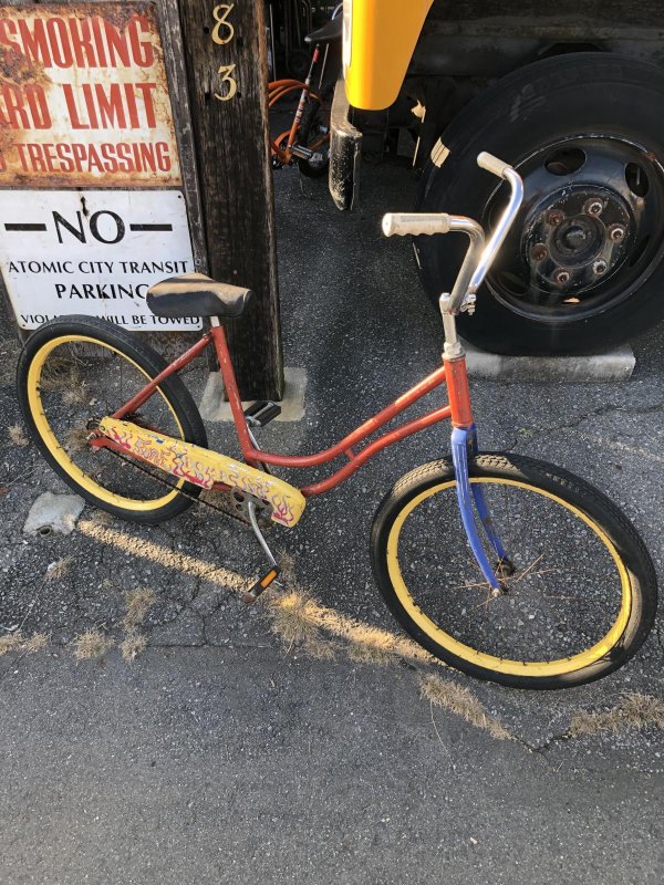 画像1:  【店舗引き取り限定】Vintage Fire pattern Bicycle FIRE BOMB 24" (R203)