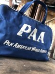 画像2: 50s Vintage PAA Pan American World Airways PAN AM Airline Bag (R205)  (2)