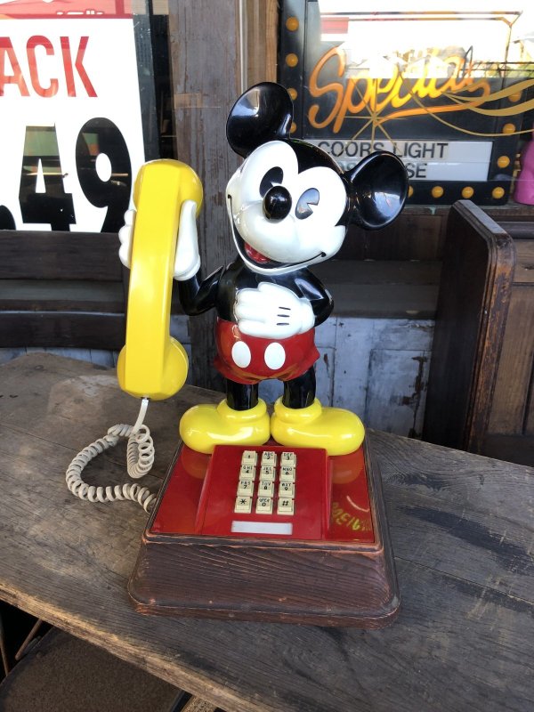 画像1: 70s Vintage Phone Mickey Mouse (R218)