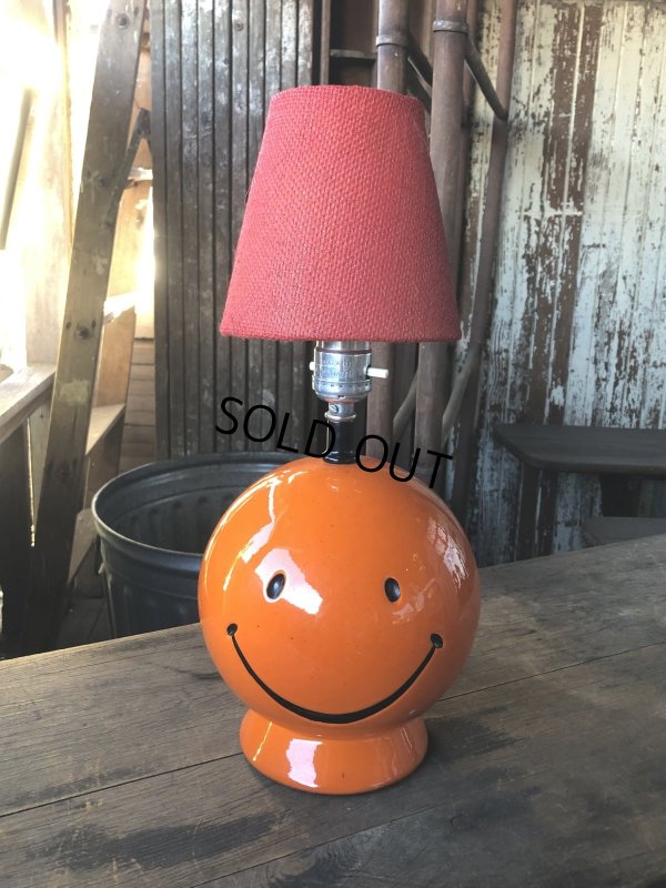 画像2: Vintage Mid-Century Hippie Smiley Happy Face Ceramic Table Lamp (R233)