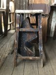 画像10: Antique Wooden Ladder Step Stool (R240)