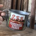 70s Vintage Bonanza TV Show Ponderosa Ranch Tin Cup  (R226)