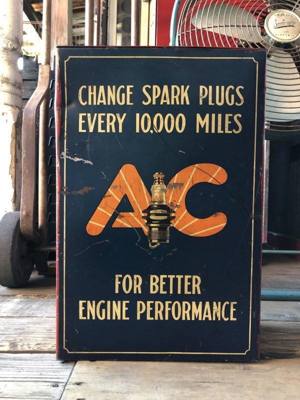 画像1: Vintage AC Spark Plugs Metal Advertising Cabinet Display Case Sign (R257)