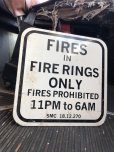 画像1: Vintage Road Street Sign FIRE IN FIRE RINGS ONLY (R260) (1)