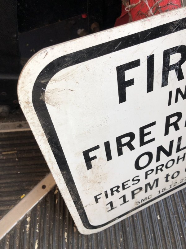 画像2: Vintage Road Street Sign FIRE IN FIRE RINGS ONLY (R260)