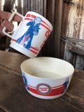 80s Vintage Cracker Jack Cereal Bowl & Mug Cup SET (R297)