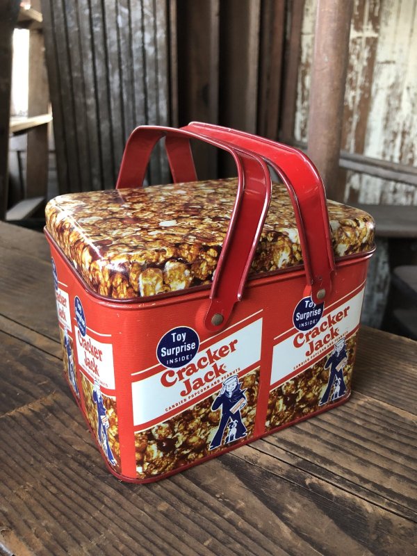 画像1: 90s Vintage Cracker Jack Lunch Box Tin (R299)