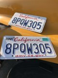 Original USA California License Plate 8PQW305 SET (R317)