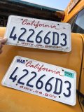 Original USA California License Plate 42266D3 SET (R312)