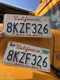 Original USA California License Plate 8KZF326 SET (R307)