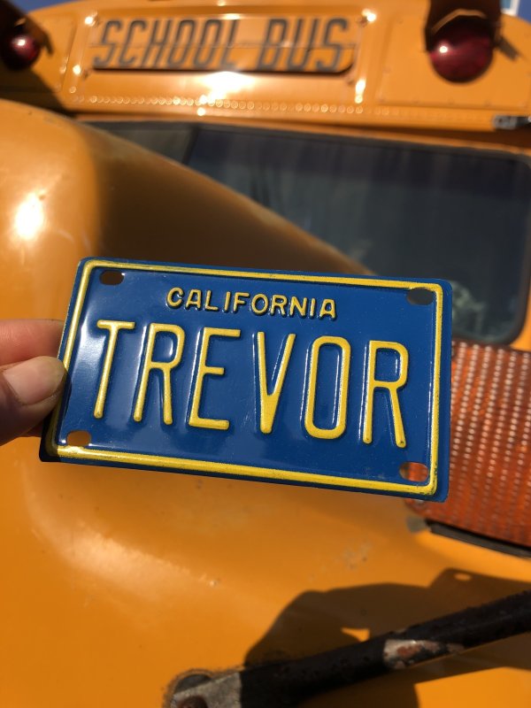 画像1: 70s Vintage California Kids Bicycle Name License Plate / TREVOR (R337) 