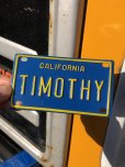 画像1: 70s Vintage California Kids Bicycle Name License Plate / TIMOTHY (R337)  (1)