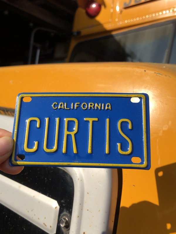 画像1: 70s Vintage California Kids Bicycle Name License Plate / CURTIS (R335) 