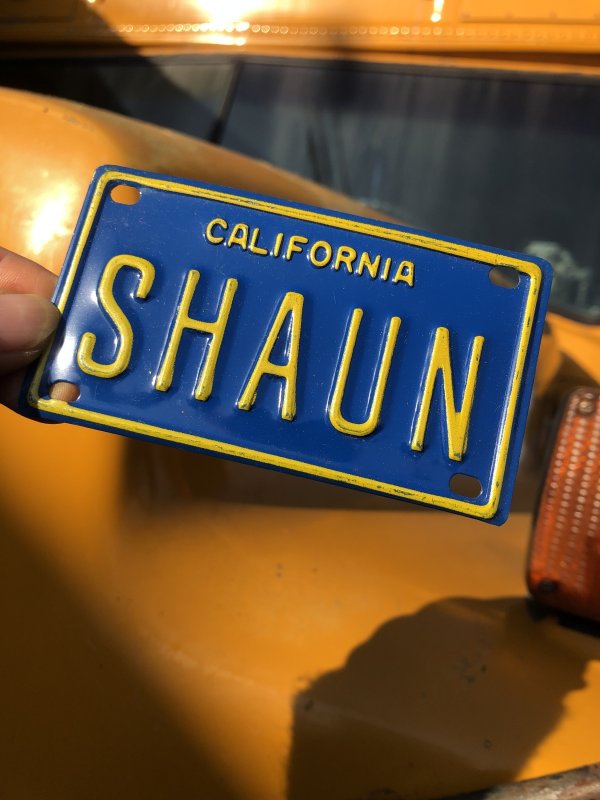 画像1: 70s Vintage California Kids Bicycle Name License Plate / SHAUN (R328) 