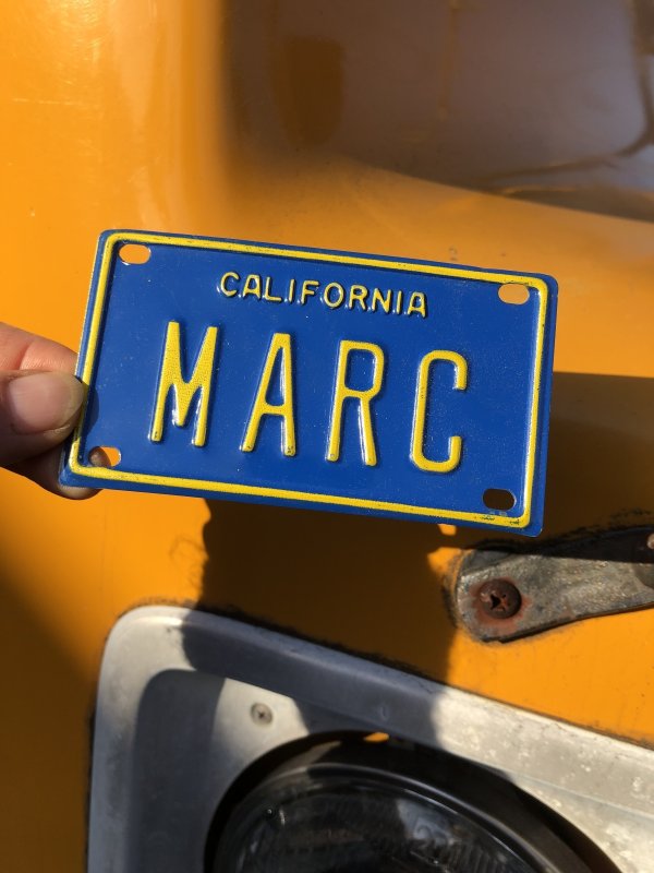 画像1: 70s Vintage California Kids Bicycle Name License Plate / MARC (R329) 