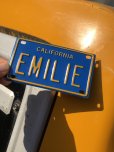 画像1: 70s Vintage California Kids Bicycle Name License Plate / EMILIE (R338)  (1)