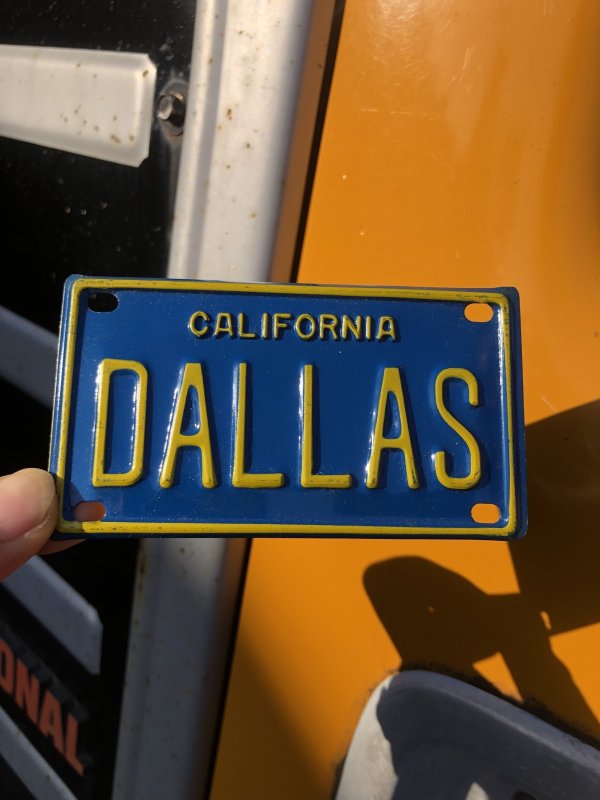 画像1: 70s Vintage California Kids Bicycle Name License Plate / DALLAS (R340) 