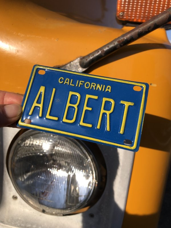 画像1: 70s Vintage California Kids Bicycle Name License Plate / ALBERT (R330) 