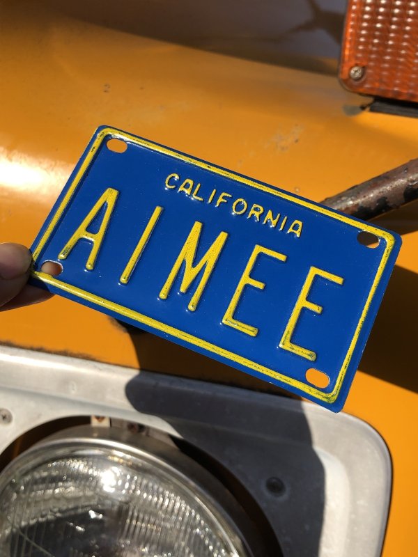 画像1: 70s Vintage California Kids Bicycle Name License Plate / AIMEE (R339) 