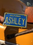 画像1: 70s Vintage California Kids Bicycle Name License Plate / ASHLEY (R332)  (1)